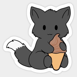 Chocolate Ice Cream Black Fox Sticker